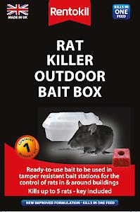 Rentokil Rat Killer Outdoor Bait Box | 11 X 17 X 27cm | Ref Ren0375 | 1 x Bait Box
