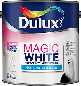 Dulux Magic White Matt Emulsion Paint - Pure Brilliant White - 2.5 Litre,