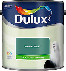 Dulux Walls & Ceilings Silk Emulsion Paint, Emerald Glade, 2.5 Litres