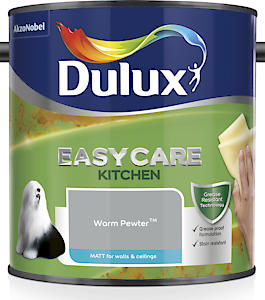 Dulux Easycare Kitchen Matt Emulsion Paint For Walls And Ceilings - Warm Pewter 2.5 Litres
