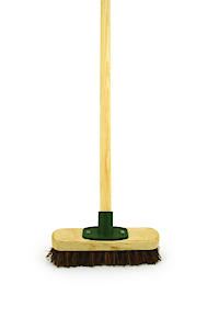 Charley Bentley 9" Deck Scrub Heavy Duty Stiff Floor Scrubbing Brush & Handle
