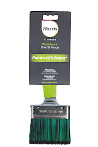 Harris Ultimate Shed & Fence Swan Neck Exterior Woodwork Paint Brush,100Mm, Grey