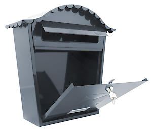 Burg-Wachter  Anthracite Classic Wall Mounted Galvanised Steel Lockable Weatherproof Post Box