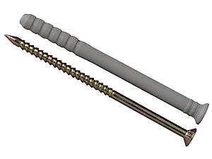 Forgefix Hammer Fixings | M10 X 135Mm | Nylon Plug, Zinc Yellow Passivated Screw | Bag 10
