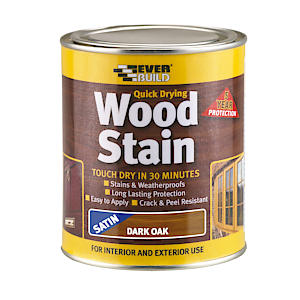 Everbuild Satin Wood Stain Dark Oak – 750Ml