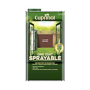 Cuprinol One Coat Sprayable Fence Treatment 5 Litre, Autumn Brown