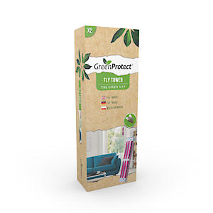 Greenprotect Fly Tower 3D Pattern Glue Trap Eco Friendly, Green