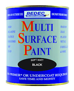 Bedec Bede2Kc0003/29 Multi Surface Paint Matt ,Black ,750 Ml