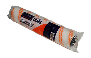 Hamilton For The Trade Medium Pile Paint Roller Sleeve | 12" (1.75" Core), White/Orange