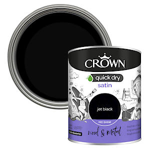 Crown Quick Dry Satin Interior & Exterior Jet Black 750ml
