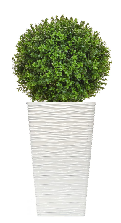 Fixtures High Gloss Glaze Wave MEDIUM 42cm Planter {White}