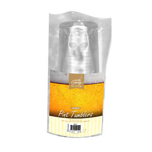 Pack Of 10 Clear Plastic Pint Tumblers - Kingfisher Catering