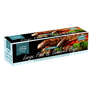 King Fisher Js2 Large Resealable Slide Plastic Food Bags, Pack Of 12 - Clear, Na