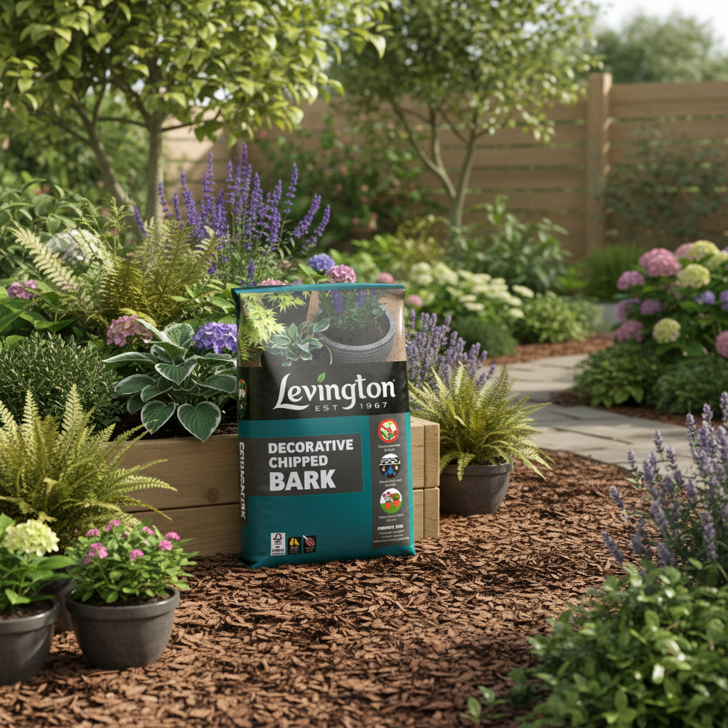 Levington Decorative Chipped Bark Bark Chippings Plant Potting Garden Border Bark 40L Bag