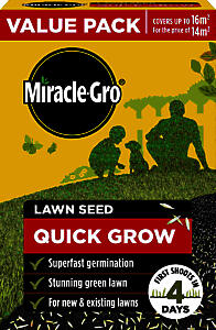 Miracle-Gro Quick Gro Lawn Seed 16m2 | Rapid Growth Grass Seed