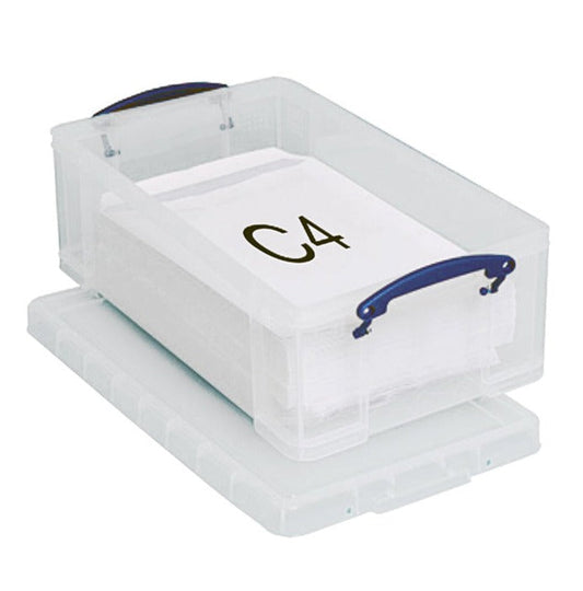 Really Useful 12L Plastic Storage Box With Lid 465x270x150mm C4 Clear