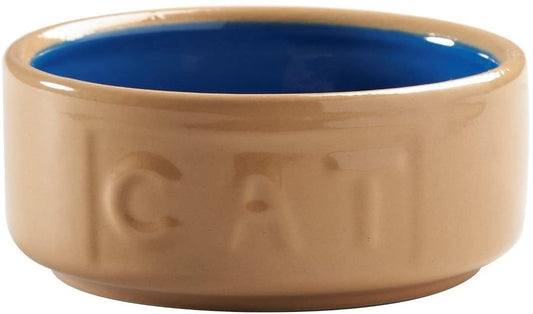 Mason Cash Lettered Cat Bowl,5" {13cm}, Cane & Blue