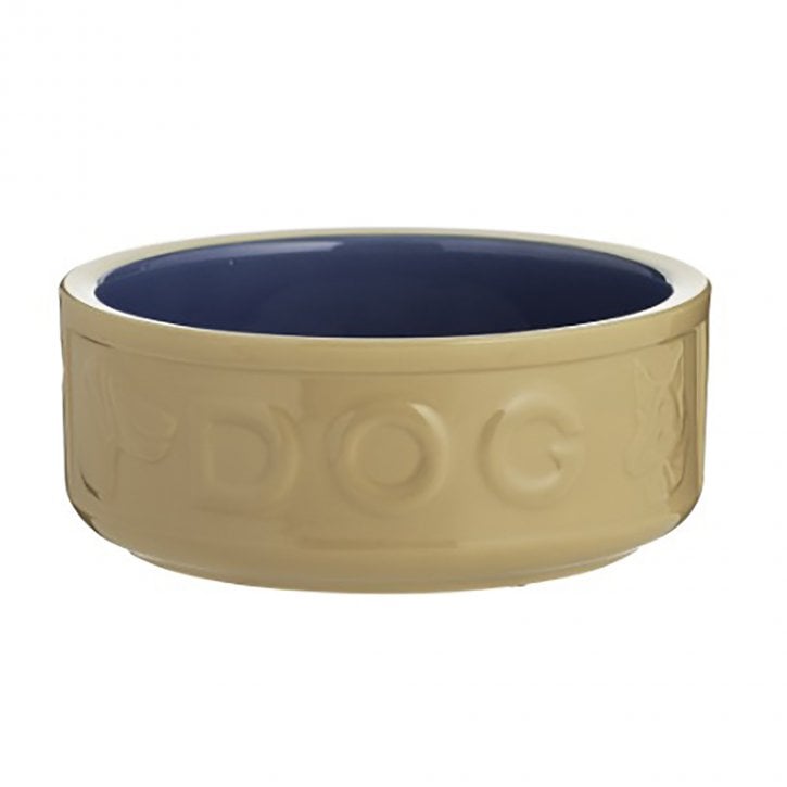 Mason Cash Lettered DOG Bowl,5" {13cm}, Cane & Blue