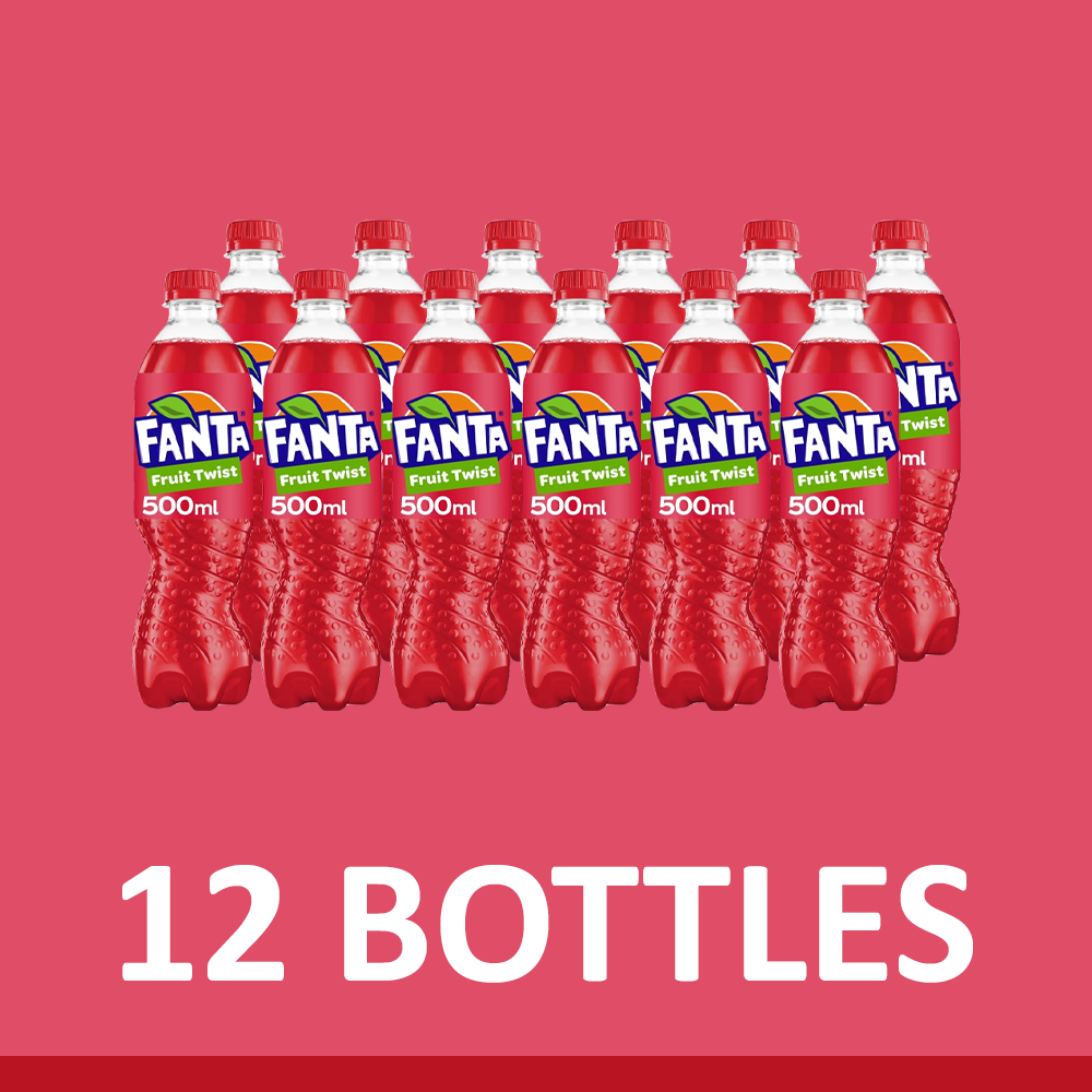 Fanta Fruit Twist ZERO SUGAR Soft Drink 500ml (Pack of 12)