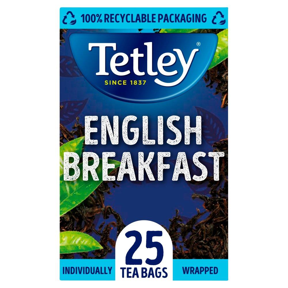 Tetley English Breakfast Individually Wrapped Envelopes 25's