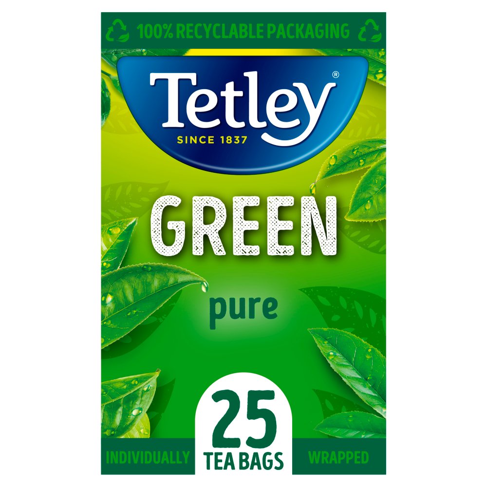 Tetley Pure Green Individually Wrapped Tea Bags  25's - UK BUSINESS SUPPLIES