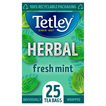 Tetley Herbal Fresh Mint Compostable Envelope Tea Bags 25's