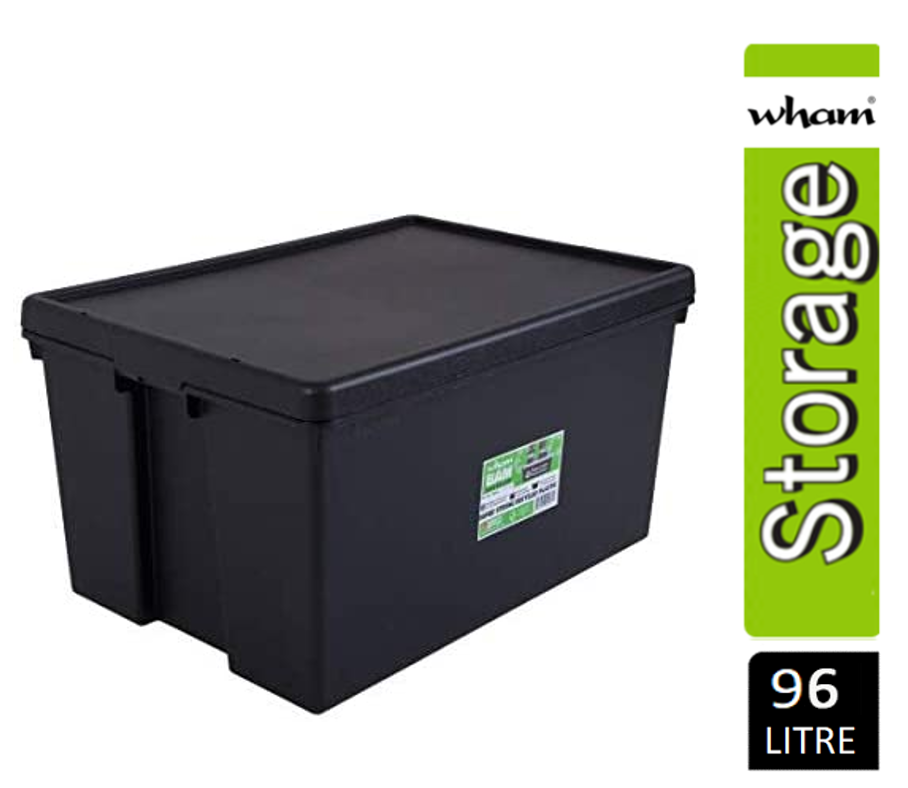 Wham Bam Black Recycled Storage Box 96 Litre
