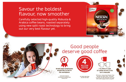Nescafe Smoother 416 Cup Instant Coffee Granules 750g 12283921 - UK BUSINESS SUPPLIES