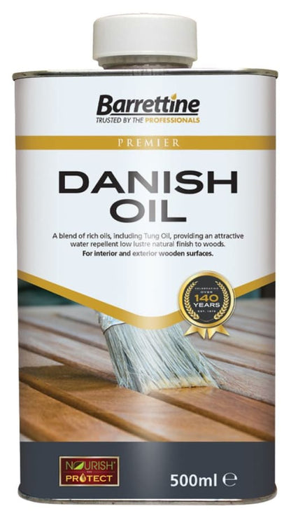 Barretine Danish Oil Interior & Exterior Use 500ml | Resists Peeling, Blistering & Flaking