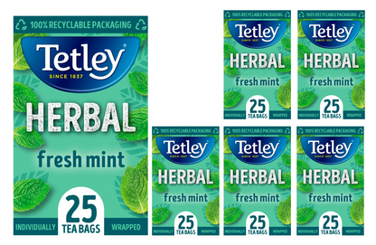 Tetley Herbal Fresh Mint Compostable Envelope Tea Bags 25's
