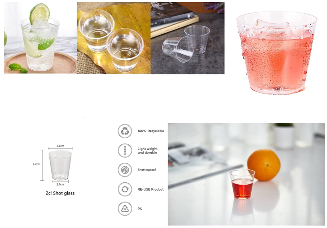 Belgravia 30ml/1oz  Plastic Shot Glasses (Pack of 100) - UK BUSINESS SUPPLIES