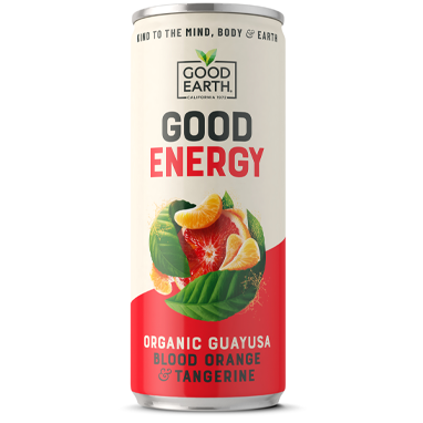 Good Earth Tea Co. Orange and Tangerine Good Energy Drink, 12 Cans of 250 ml Orange & Tangerine