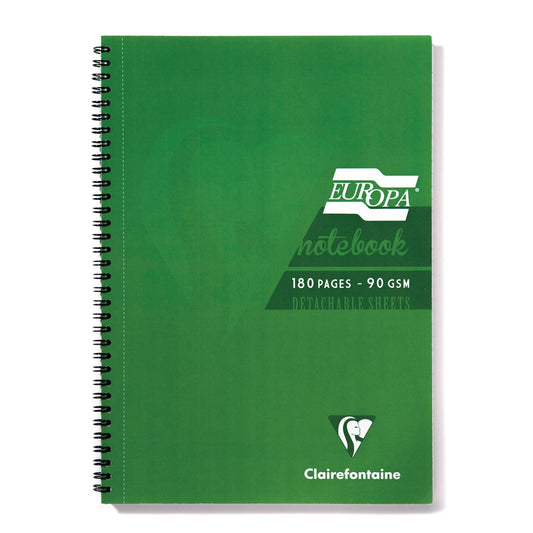 Europa A4 Green Sidebound Notebook Pack 5's