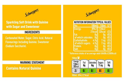 Schweppes Tonic Water Mini Can 150ml x 24