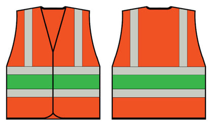 Orange Wceng Vest With Green Band XXL