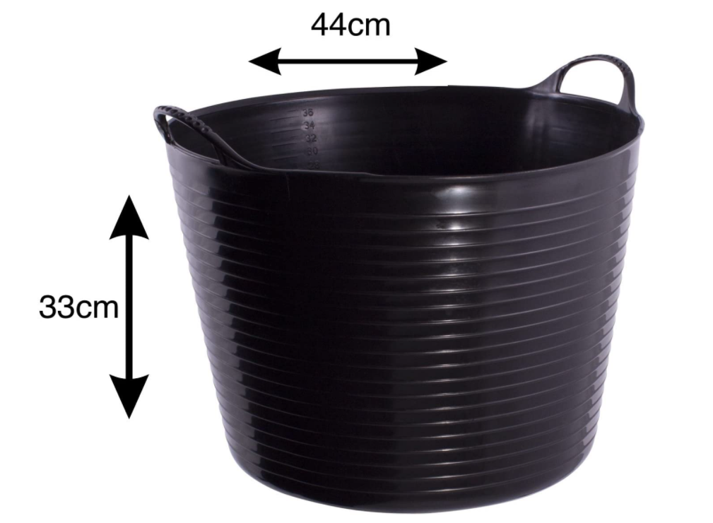 Red Gorilla {Tubtrug} Black Recycled Tub Large 38 Litre