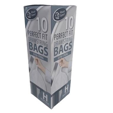 Perfect Fit Peddle Bin Liners Size H 50-60L, White, 10 Pack.