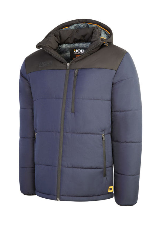Jcb Unisex Padded Jacket With Hood Navy/Black ALL SIZES