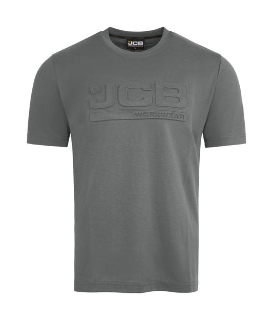 Jcb Unisex 3D Embossed T-Shirt Grey ALL SIZES