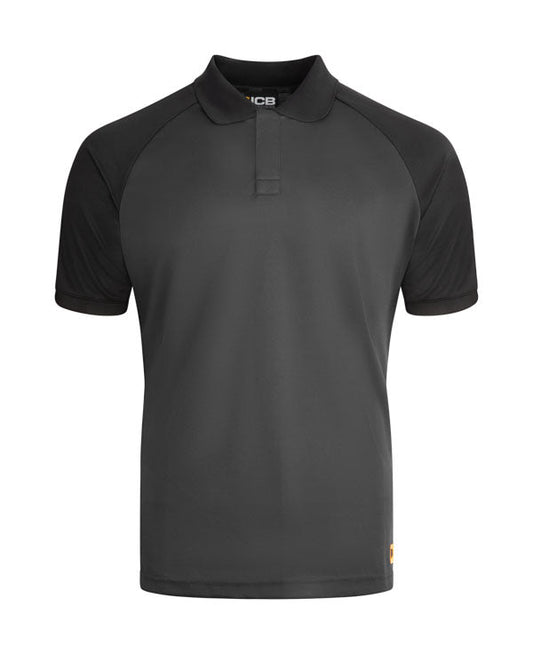 Jcb Unisex Classic Collar Polo Shirt Grey/Black ALL SIZES