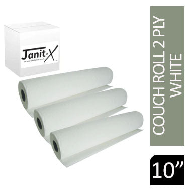 Janit-X 10" 40m,White 2 Ply Hygiene Couch Roll - UK BUSINESS SUPPLIES