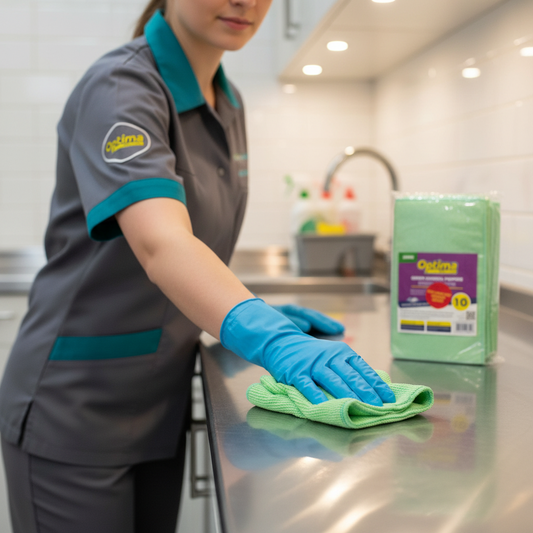 Janit-X Microfibre Cleaning Cloths GREEN Pack 10's (40cm x 40cm)