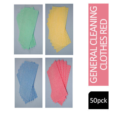 Janit-X/Optima Heavyweight All Purpose Non Woven Cloth 50x36cm Red (Pack of 50)