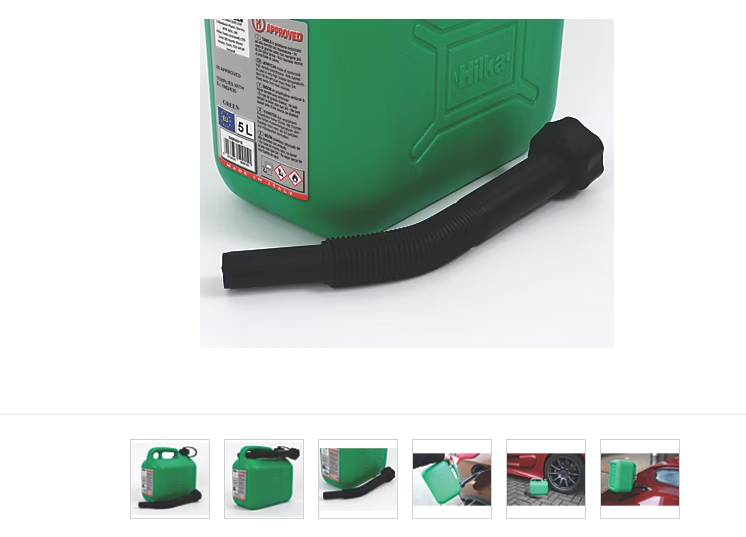 Hilka 5 Litre Fuel Can with Fill Tube | Green