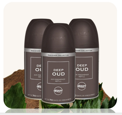 Airpure Designer Collection Air Freshener Deep Oud Automatic Refill 250ml