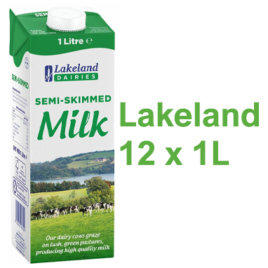 Lakeland Semi Skimmed Milk 12x1litre