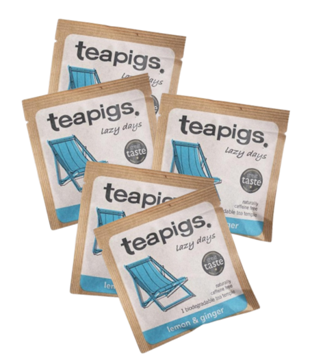 Teapigs Lemon and Ginger Tea Bags Made With Whole Leaves (1 Pack of 50 Enveloped Tea Bags)
