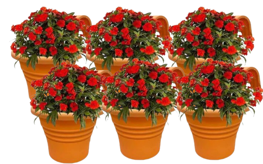 Fixtures Hang Easy Single Eco Planter | Fence or Balcony Hook on Planters | Terracotta/Orange