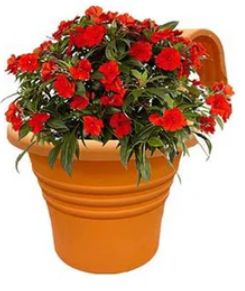 Fixtures Hang Easy Single Eco Planter | Fence or Balcony Hook on Planters | Terracotta/Orange
