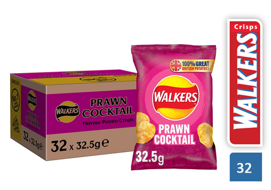 Walkers Prawn Cocktail Crisps Pack 32's - UK BUSINESS SUPPLIES